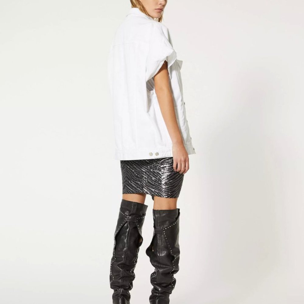 Iro Rungis Denim Vest Jacket White
